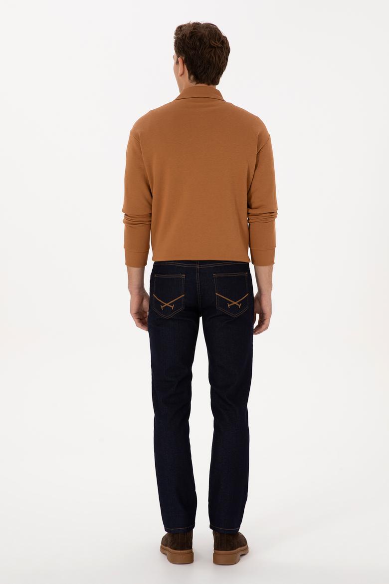 Erkek Koyu Mavi Straight Fit Jean Pantolon - 50310278131