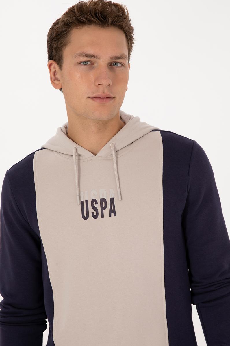 Erkek Regular Fit Kapüşonlu Mürdüm Sweatshirt