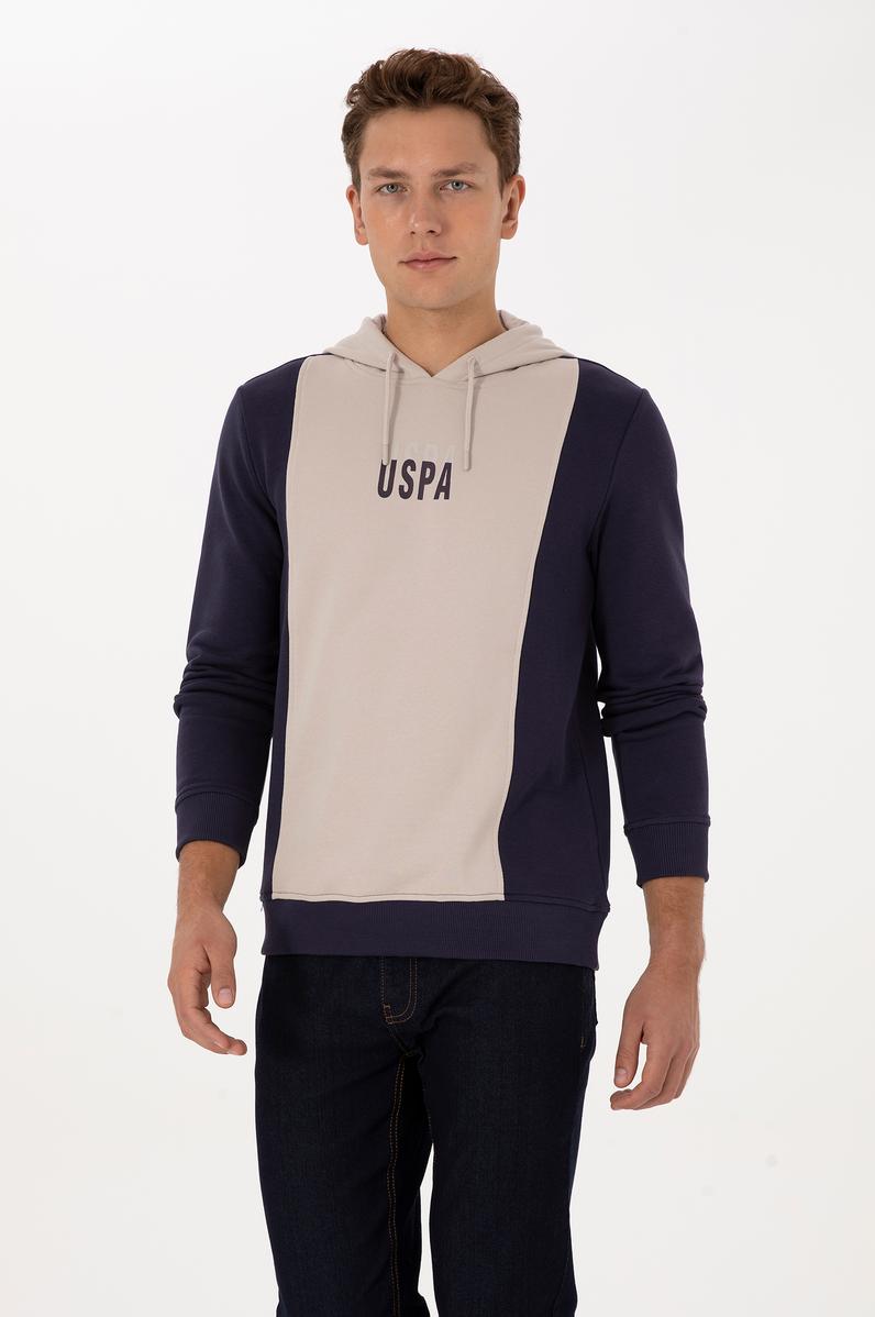 Erkek Regular Fit Kapüşonlu Mürdüm Sweatshirt