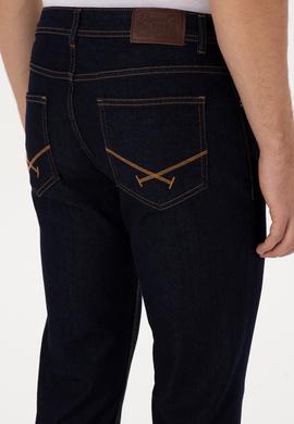 Erkek Koyu Mavi Straight Fit Jean Pantolon - 50310278131
