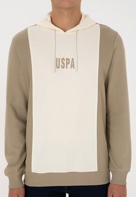 Erkek Regular Fit Kapüşonlu Açık Haki Sweatshirt - 50316365001