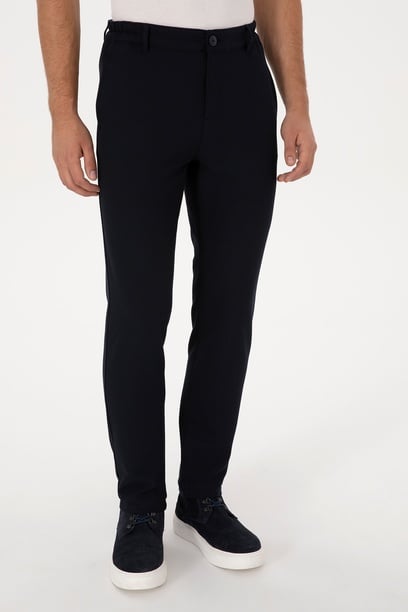 Erkek Lacivert Jogger Fit Kanvas / Chino Pantolon