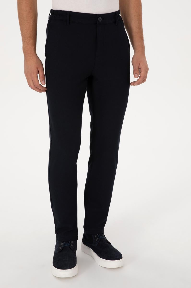 Erkek Lacivert Jogger Fit Kanvas / Chino Pantolon