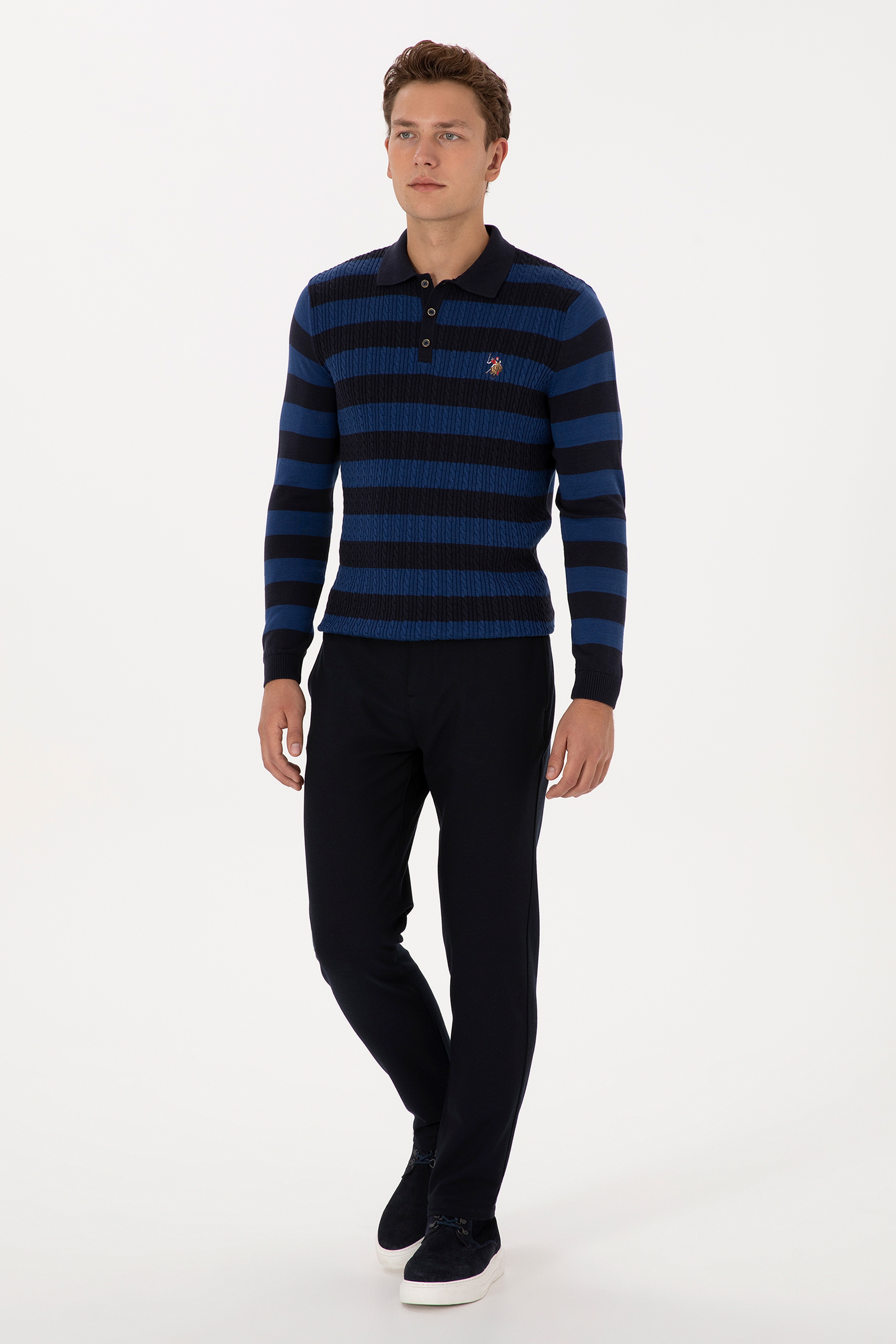 Erkek Lacivert Jogger Fit Kanvas / Chino Pantolon - Image 3