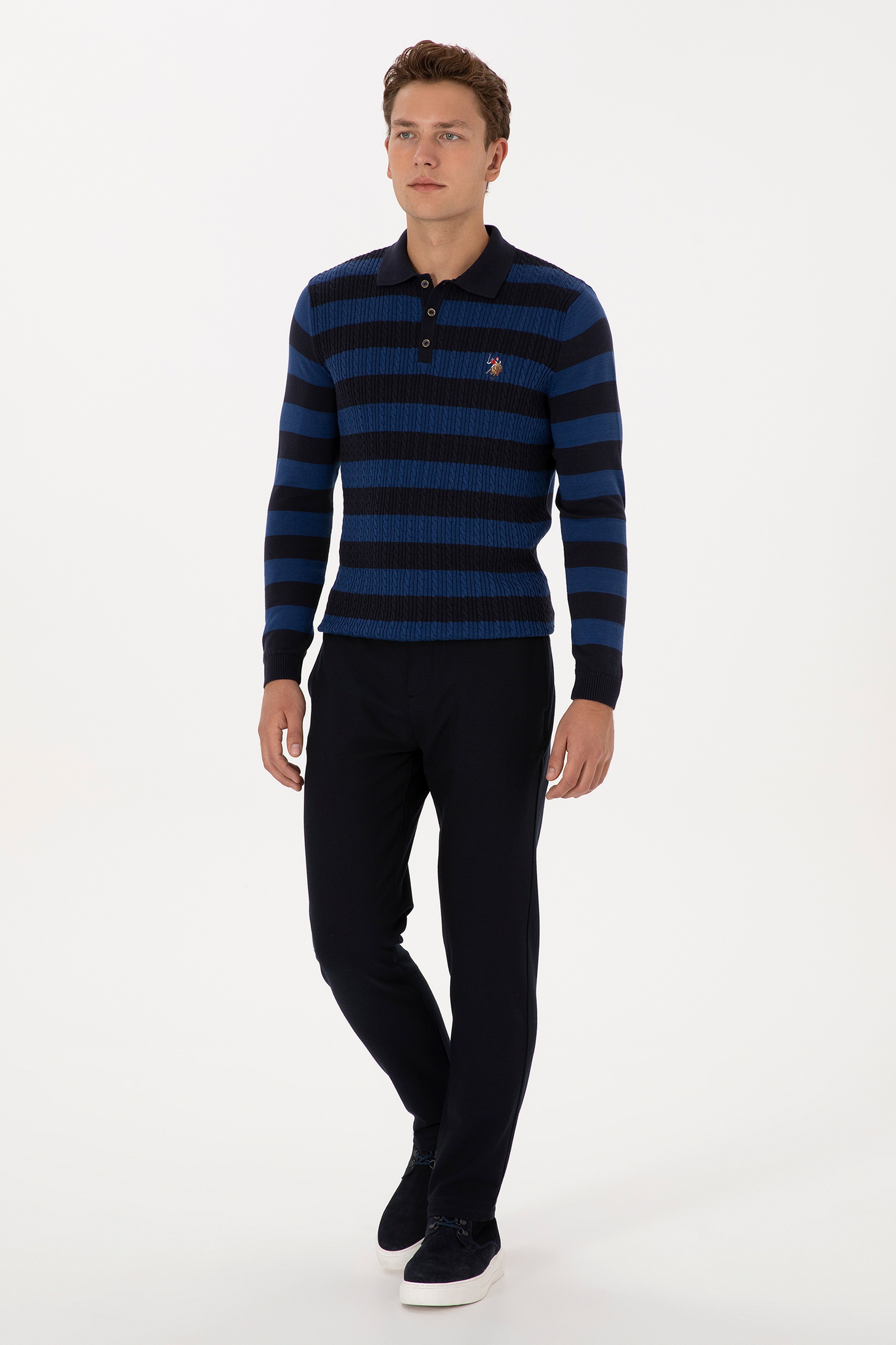 Erkek Lacivert Jogger Fit Kanvas / Chino Pantolon