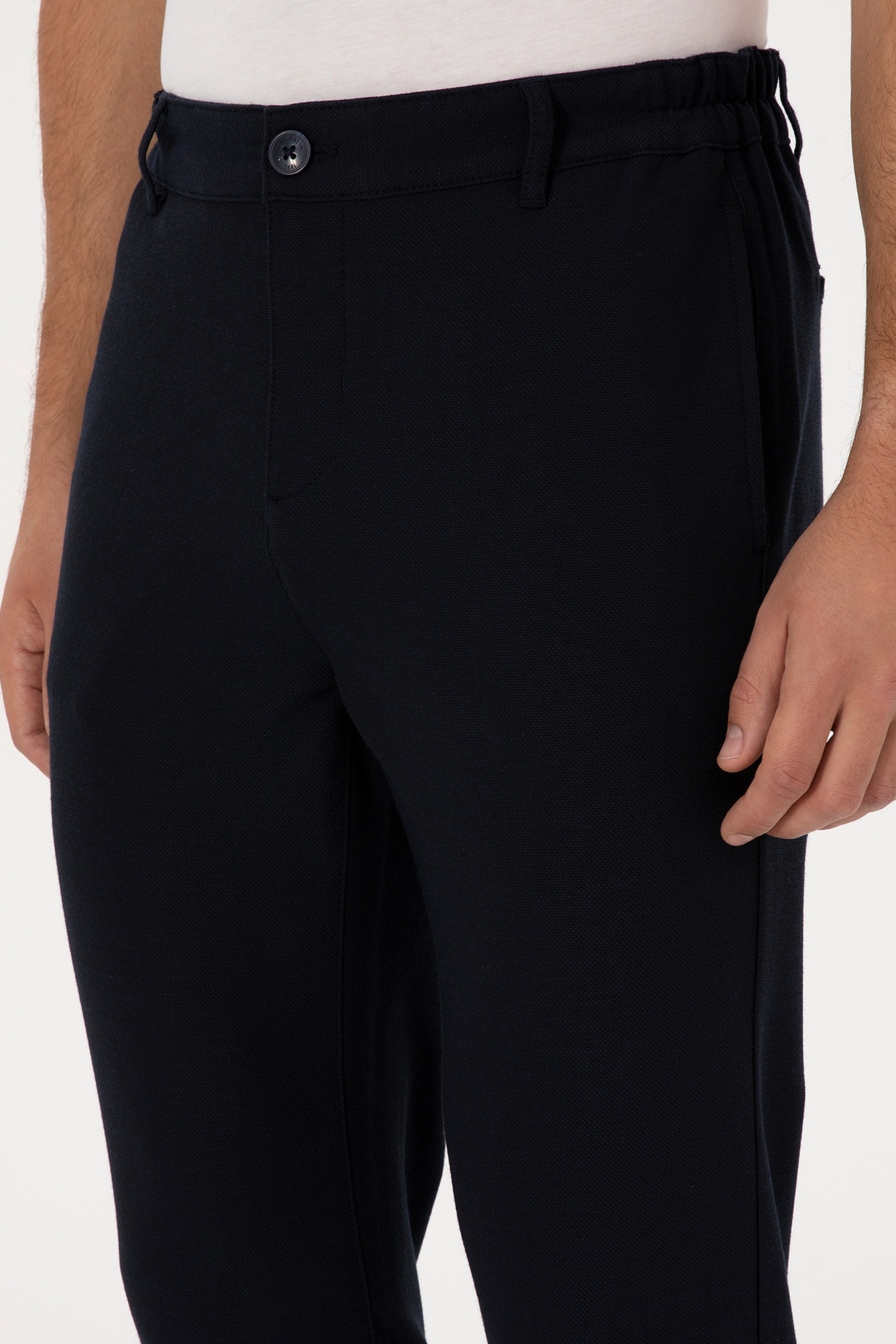 Erkek Lacivert Jogger Fit Kanvas / Chino Pantolon - Image 5