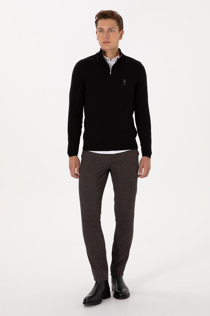 Erkek Koyu Kahverengi Slim Fit Kanvas / Chino Pantolon