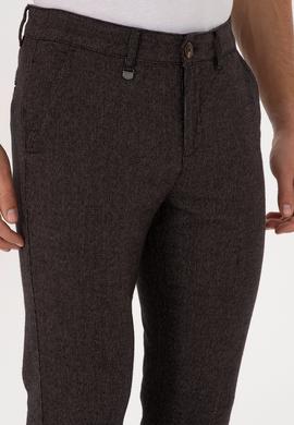 Erkek Koyu Kahverengi Slim Fit Kanvas / Chino Pantolon - 50309907043