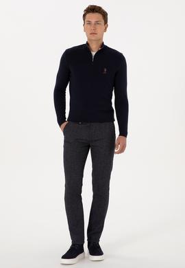 Erkek Lacivert Slim Fit Kanvas / Chino Pantolon - 50309907127
