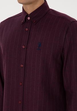 Erkek Bordo Uzun Kollu Gömlek - 50316559007