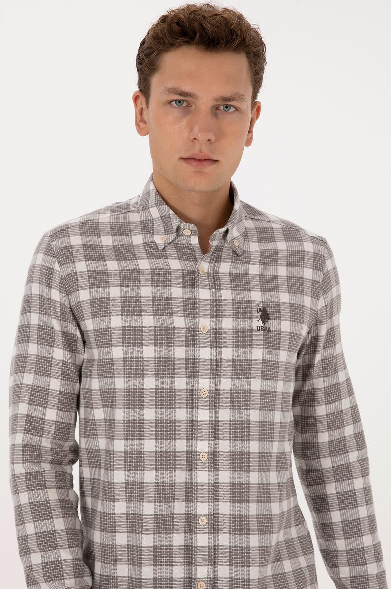 Erkek Vizon Uzun Kollu Gömlek