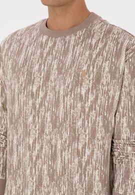 Erkek Regular Fit Bisiklet Yaka Koyu Bej Sweatshirt - 50309983027