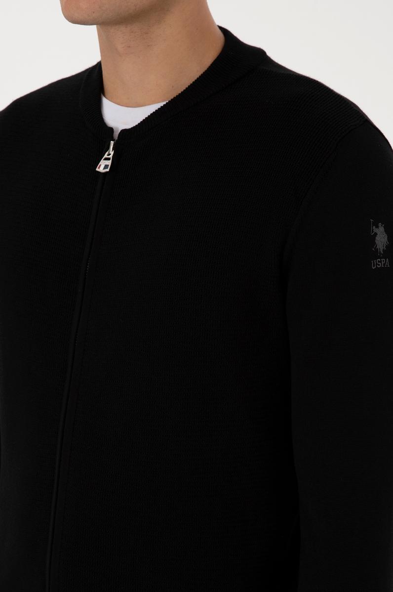 Erkek Siyah Basic Triko Hırka