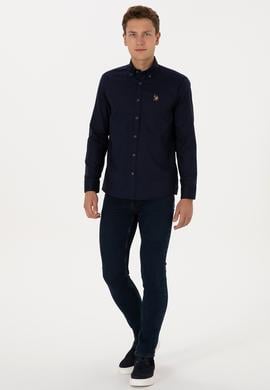 Erkek Lacivert Uzun Kollu Basic Gömlek - 50307676023