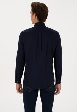 Erkek Lacivert Uzun Kollu Basic Gömlek - 50307676023