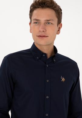 Erkek Lacivert Uzun Kollu Basic Gömlek - 50307676023