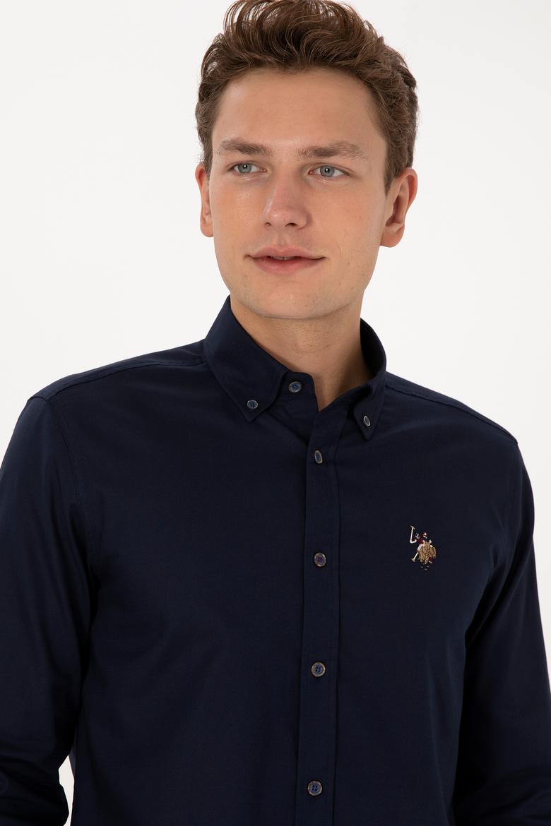 Erkek Lacivert Uzun Kollu Basic Gömlek - 50307676023