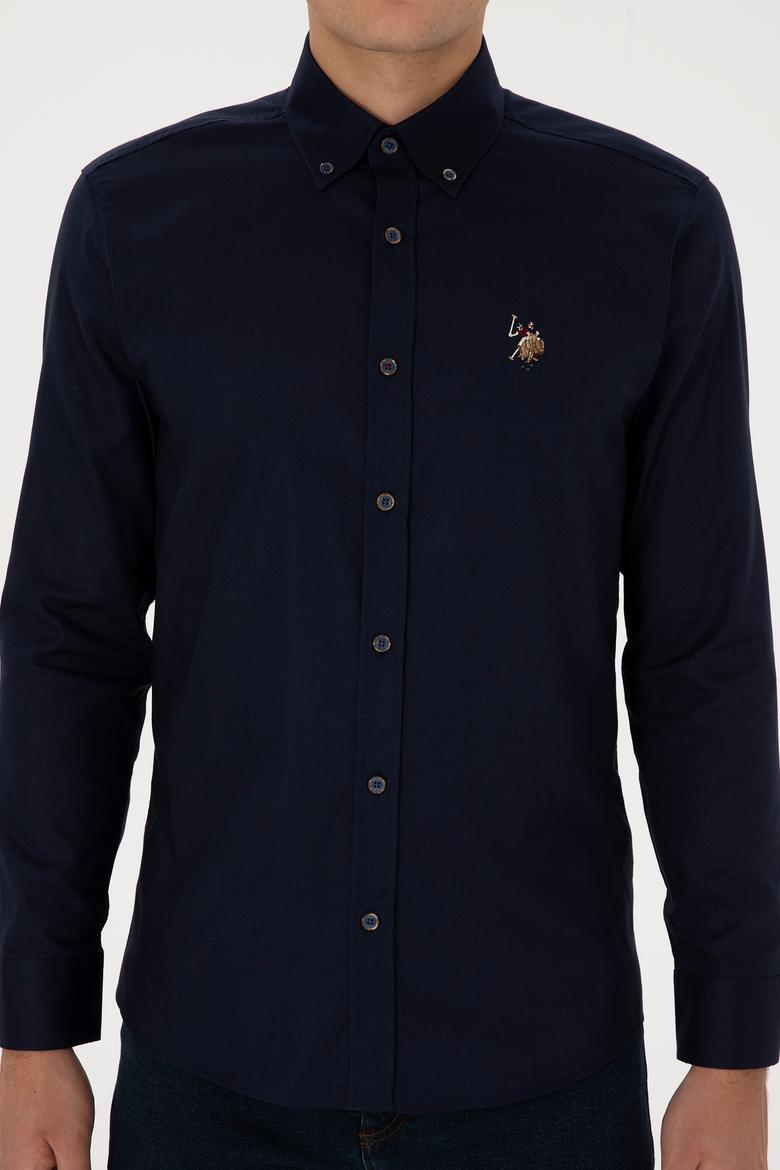 Erkek Lacivert Uzun Kollu Basic Gömlek - 50307676023