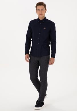 Erkek Lacivert Uzun Kollu Basic Gömlek - 50307659035