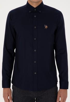 Erkek Lacivert Uzun Kollu Basic Gömlek - 50307659035