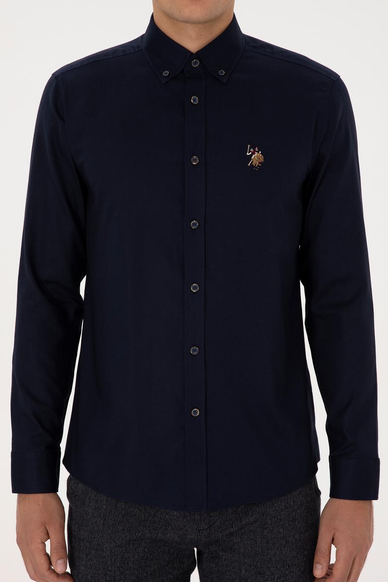 Erkek Lacivert Uzun Kollu Basic Gömlek - 50307659035