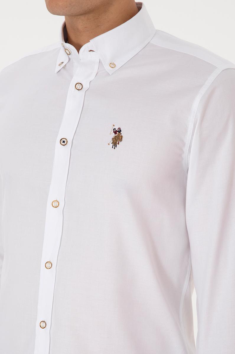 Erkek Beyaz Uzun Kollu Basic Gömlek