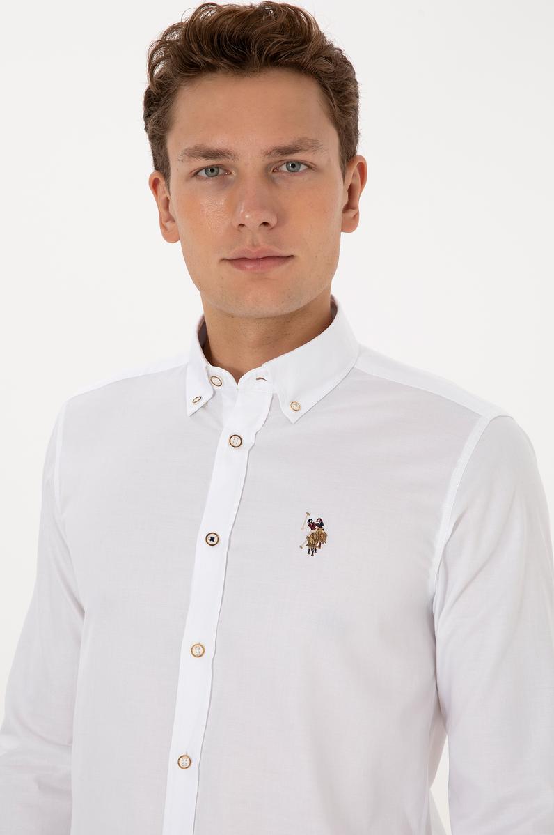 Erkek Beyaz Uzun Kollu Basic Gömlek