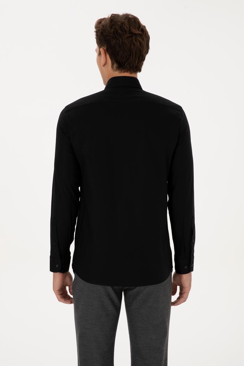 Erkek Siyah Uzun Kollu Basic Gömlek - 50307673032