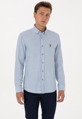 Erkek Açık Mavi Uzun Kollu Basic Gömlek - 50307686005