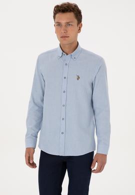 Erkek Açık Mavi Uzun Kollu Basic Gömlek - 50307686005