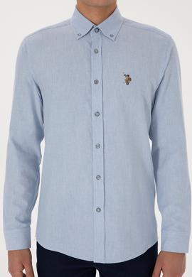 Erkek Açık Mavi Uzun Kollu Basic Gömlek - 50307686005