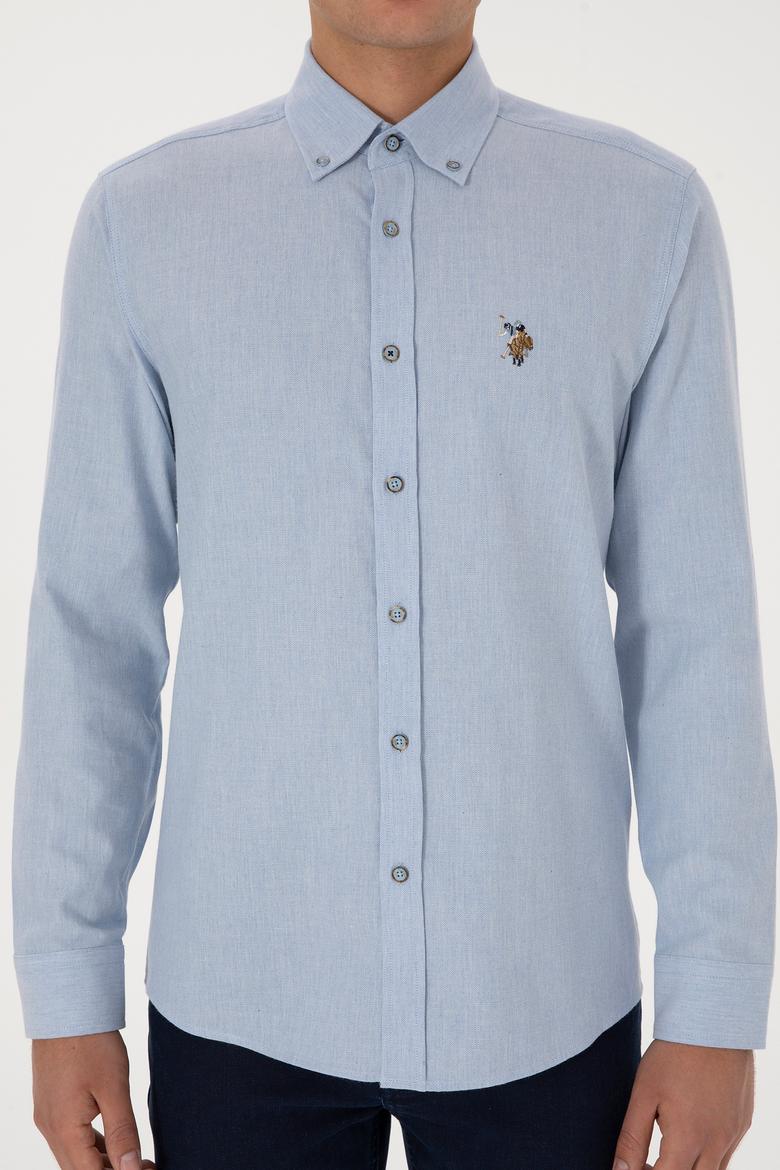 Erkek Açık Mavi Uzun Kollu Basic Gömlek - 50307686005