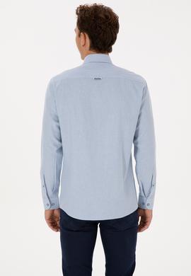 Erkek Açık Mavi Uzun Kollu Basic Gömlek - 50307686005