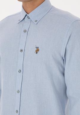 Erkek Açık Mavi Uzun Kollu Basic Gömlek - 50307686005