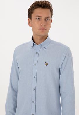 Erkek Açık Mavi Uzun Kollu Basic Gömlek - 50307686005