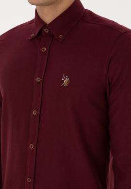 Erkek Bordo Uzun Kollu Basic Gömlek - 50307686023