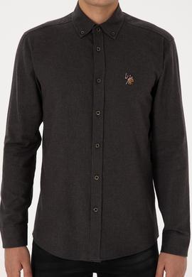 Erkek Siyah Uzun Kollu Basic Gömlek - 50307686071