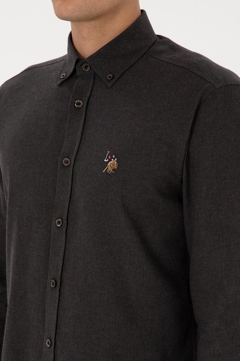 Erkek Siyah Uzun Kollu Basic Gömlek