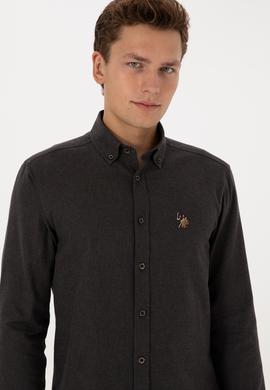 Erkek Siyah Uzun Kollu Basic Gömlek - 50307686071