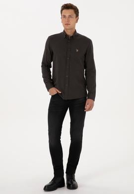 Erkek Siyah Uzun Kollu Basic Gömlek - 50307686071
