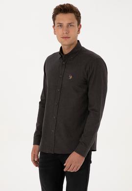 Erkek Siyah Uzun Kollu Basic Gömlek - 50307686071
