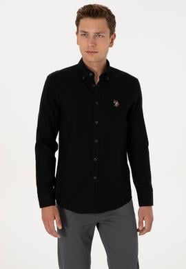 Erkek Siyah Uzun Kollu Basic Gömlek - 50307677001