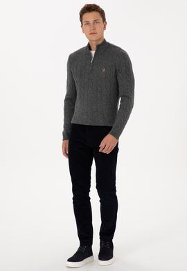 Erkek Lacivert Slim Fit Kanvas / Chino Pantolon - 50310150422