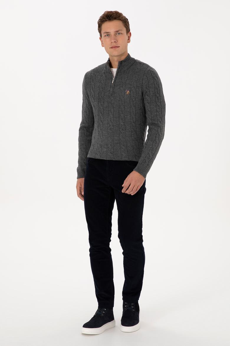 Erkek Lacivert Slim Fit Kanvas / Chino Pantolon - 50310150422