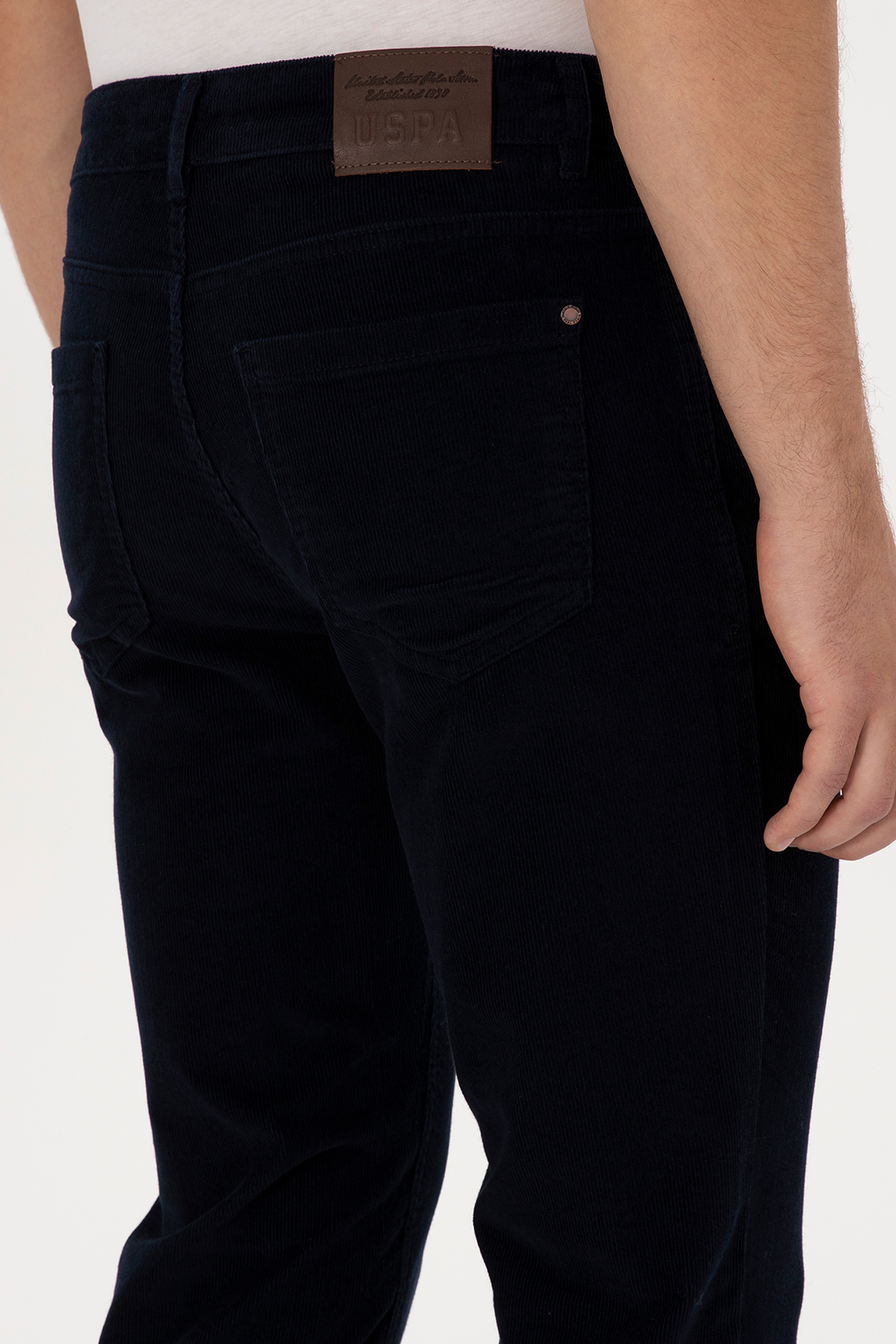 Erkek Lacivert Slim Fit Kanvas / Chino Pantolon - Image 6