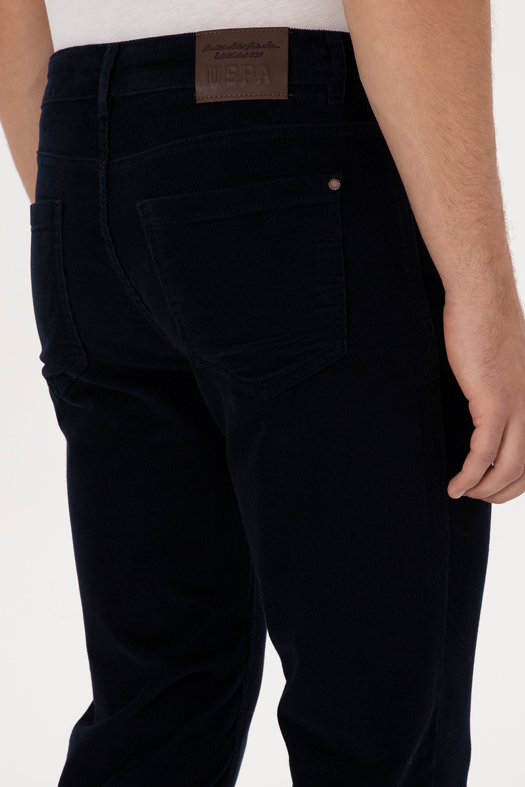 Erkek Lacivert Slim Fit Kanvas / Chino Pantolon
