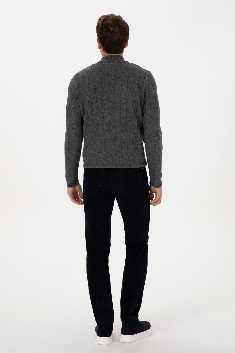 Erkek Lacivert Slim Fit Kanvas / Chino Pantolon - 50310150422