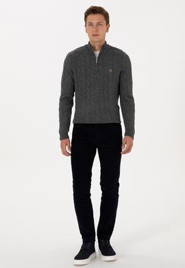 Erkek Lacivert Slim Fit Kanvas / Chino Pantolon - 50310150422