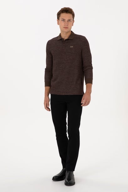 Erkek Siyah Slim Fit Kanvas / Chino Pantolon