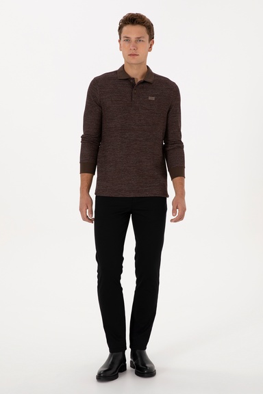 Erkek Siyah Slim Fit Kanvas / Chino Pantolon